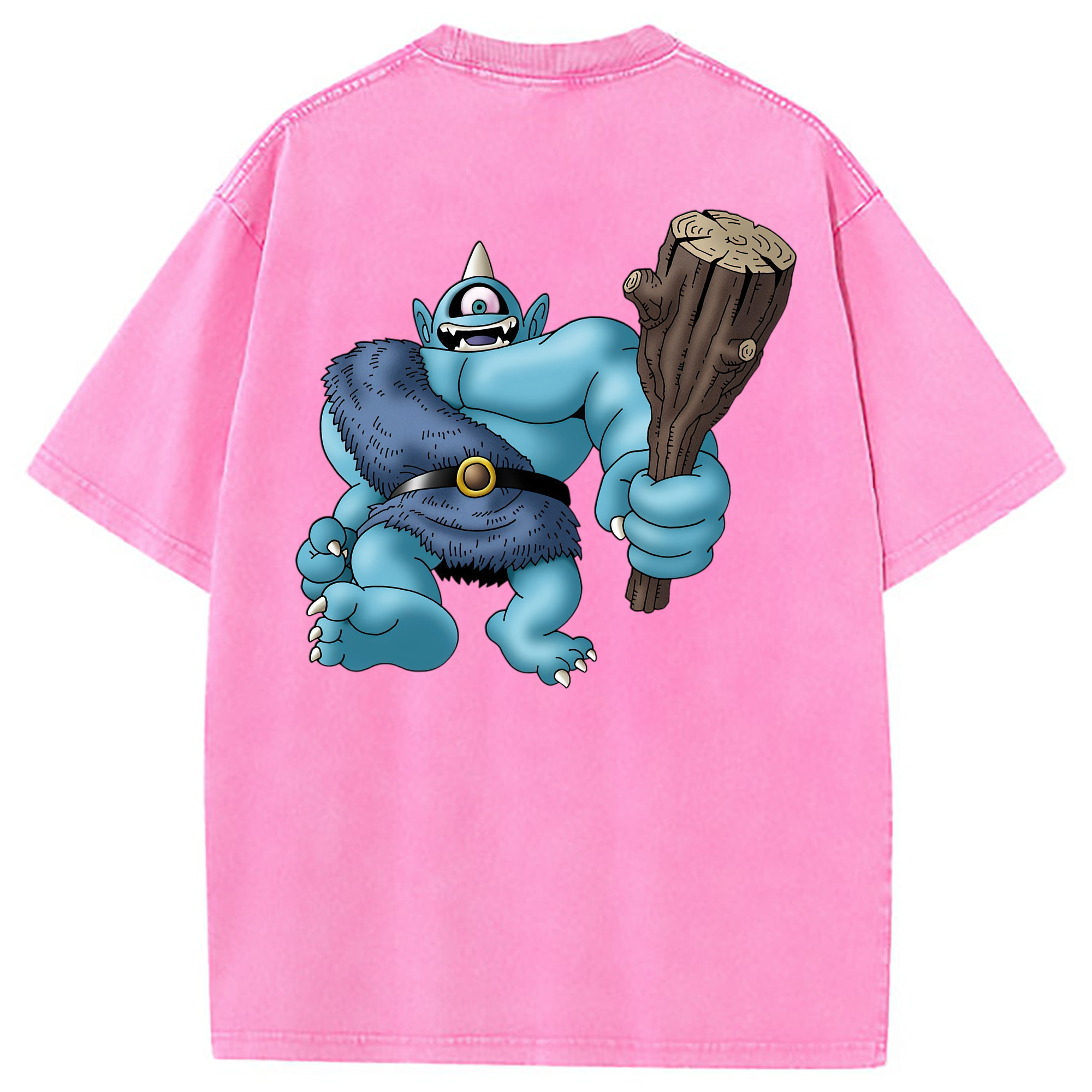（画像用） ドラゴンクエスト Doragon Kuesuto Dragon Quest 綿100% ヴィンテージ風 半袖Tシャツ（背面プリント）